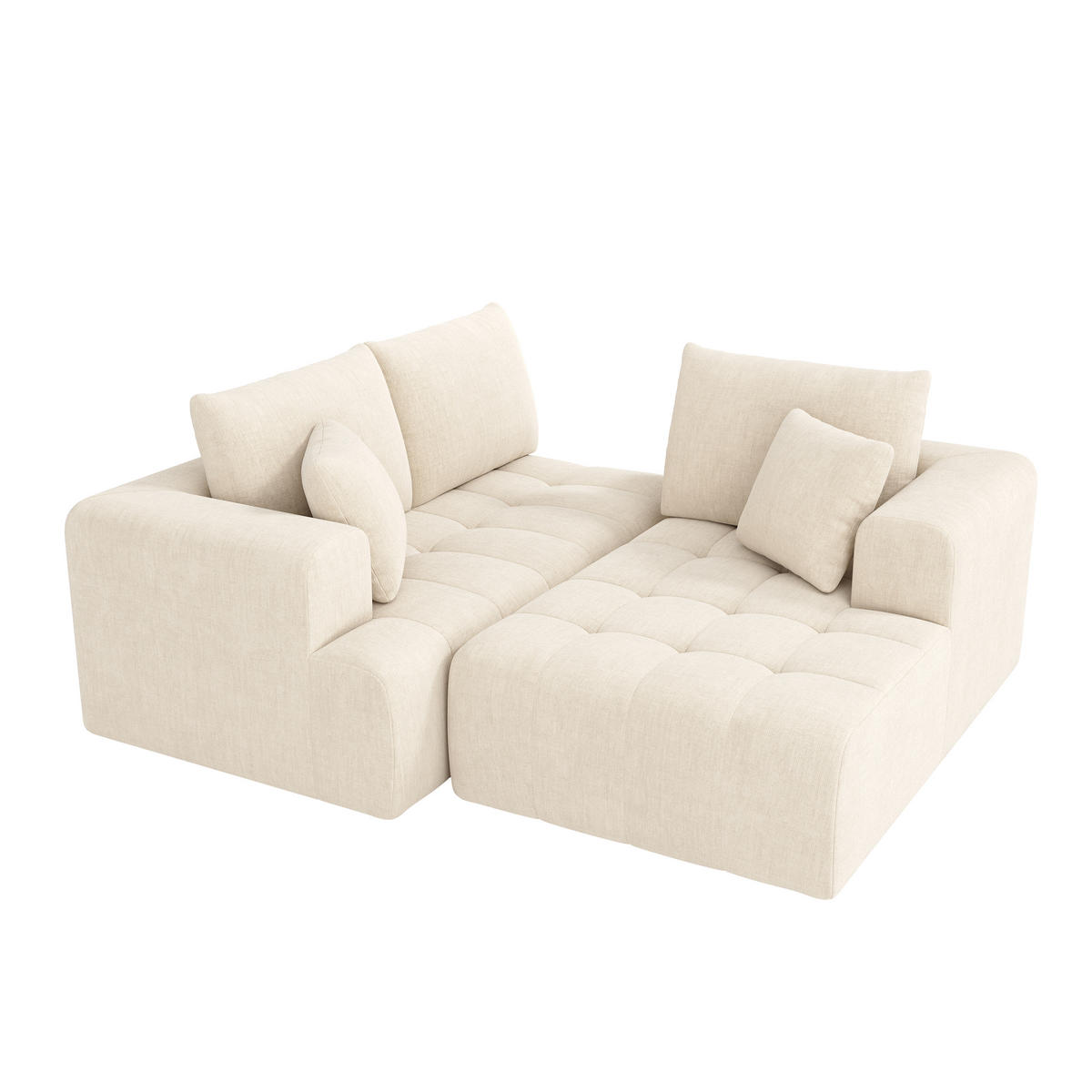 ECKSOFA 244.5/136/79 cm Beige Chenille - Beige, Textil (244.5/136cm) - Oxeza