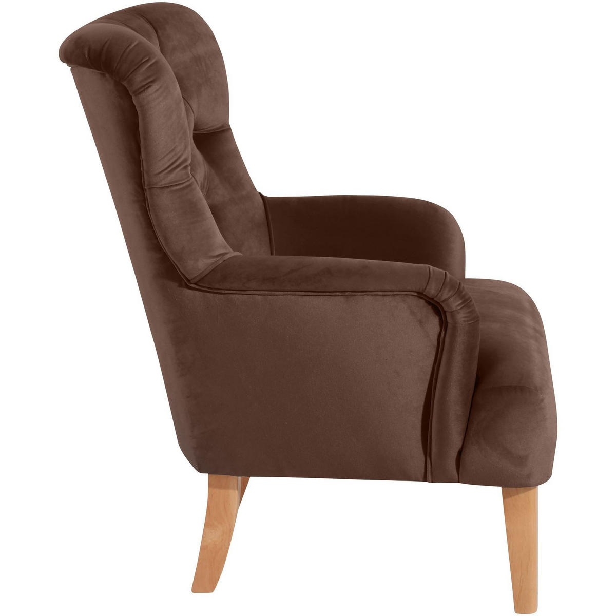 SESSEL Kaiya Bezug Samtvelours Buche natur / braun - Braun, Kunststoff (71/97/82cm) - 58aufmkessel