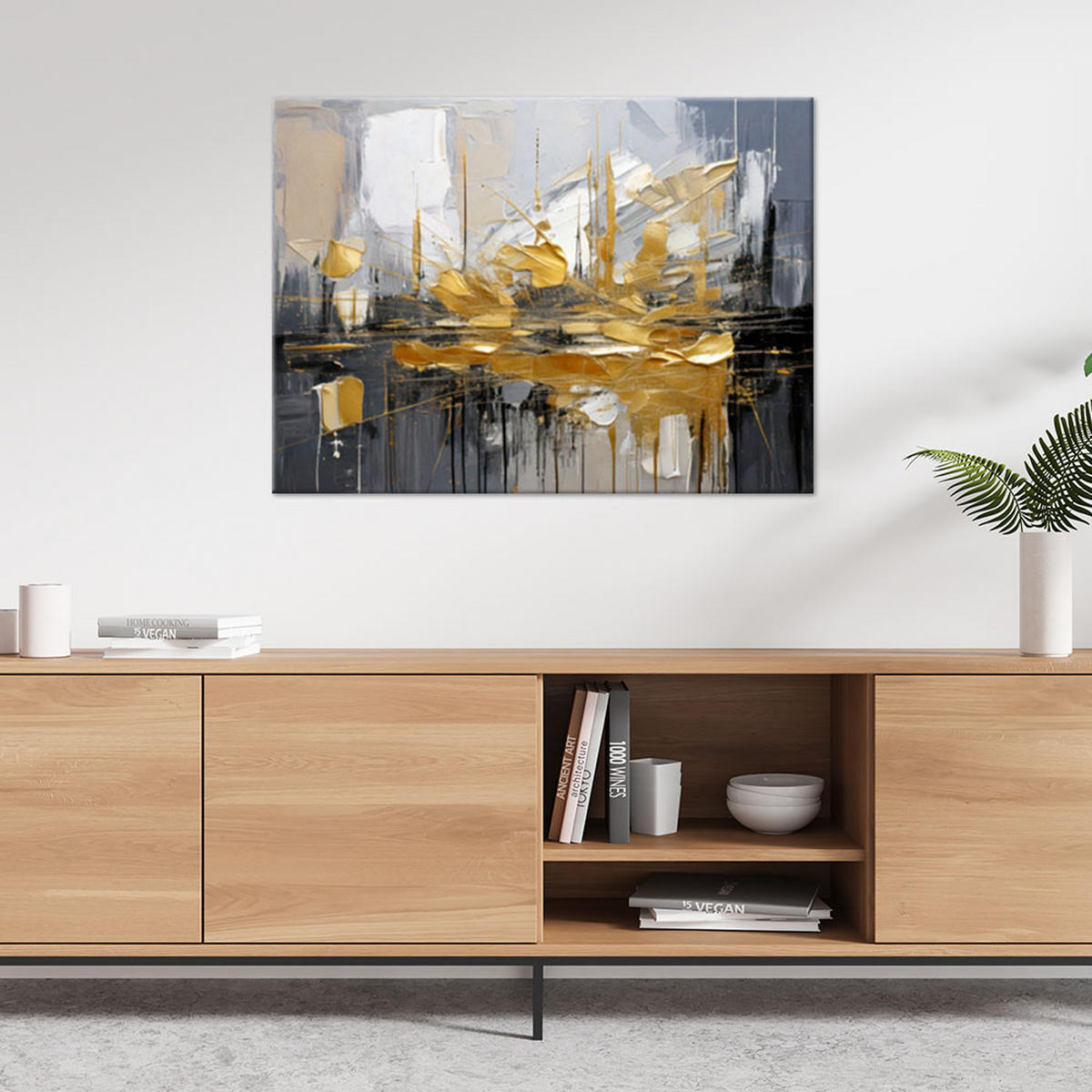 LEINWANDBILD Abstraktion 60x40cm - Goldfarben, Textil (60/40cm) - Feeby