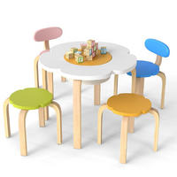KINDERSITZGRUPPE Blumenförmig mehrfarbig(5-tlg) - Multicolor, Holzwerkstoff (60/45/60cm) - COSTWAY