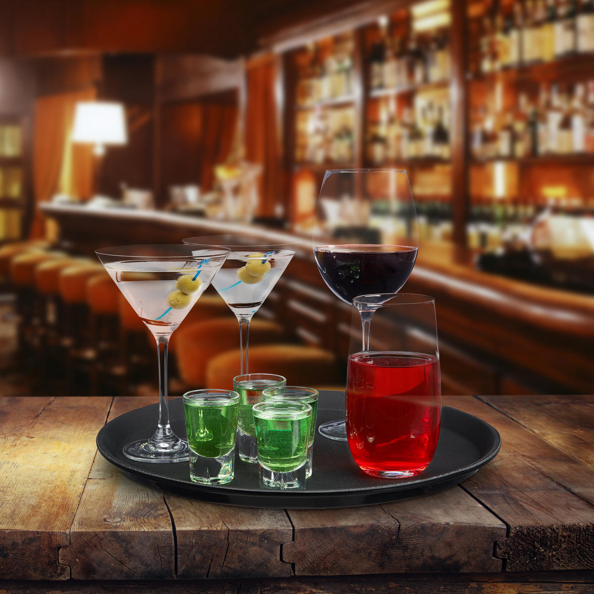 GASTROTABLETT - Schwarz, Kunststoff (35/2/35cm) - Relaxdays