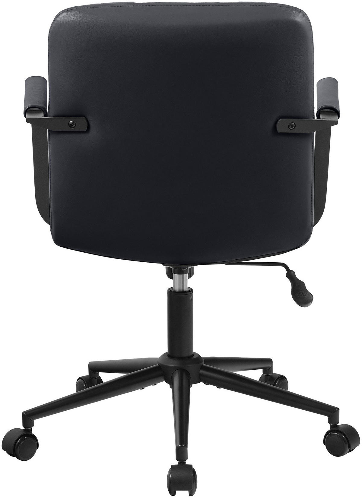 BÜROSTUHL Helix Echtleder schwarz - Schwarz, Leder/Metall (58/98/62cm) - TPFLiving