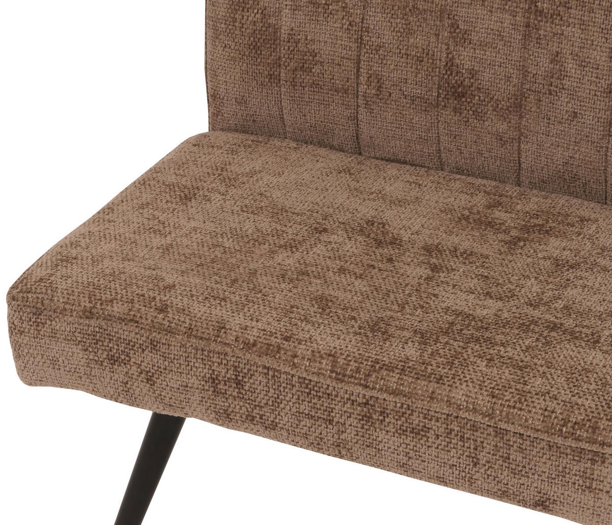 SITZBANK 90x160x60cm Sitzhöhe 48cm Rückenlehne Stoff/Textil Chenille Metall 160cm Braun - Braun, Textil (160/90/60cm) - BERLINLODGE