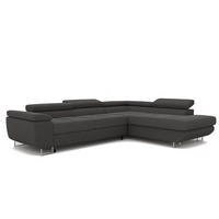 ECKSOFA ANTON rechts, mit Schlaffunktion und Bettkasten Anthrazit - Anthrazit, Holzwerkstoff/Kunststoff (274/203cm) - Idohome