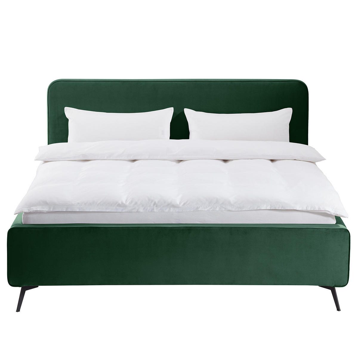 POLSTERBETT - Dunkelgrün, Textil (180/200cm) - home24