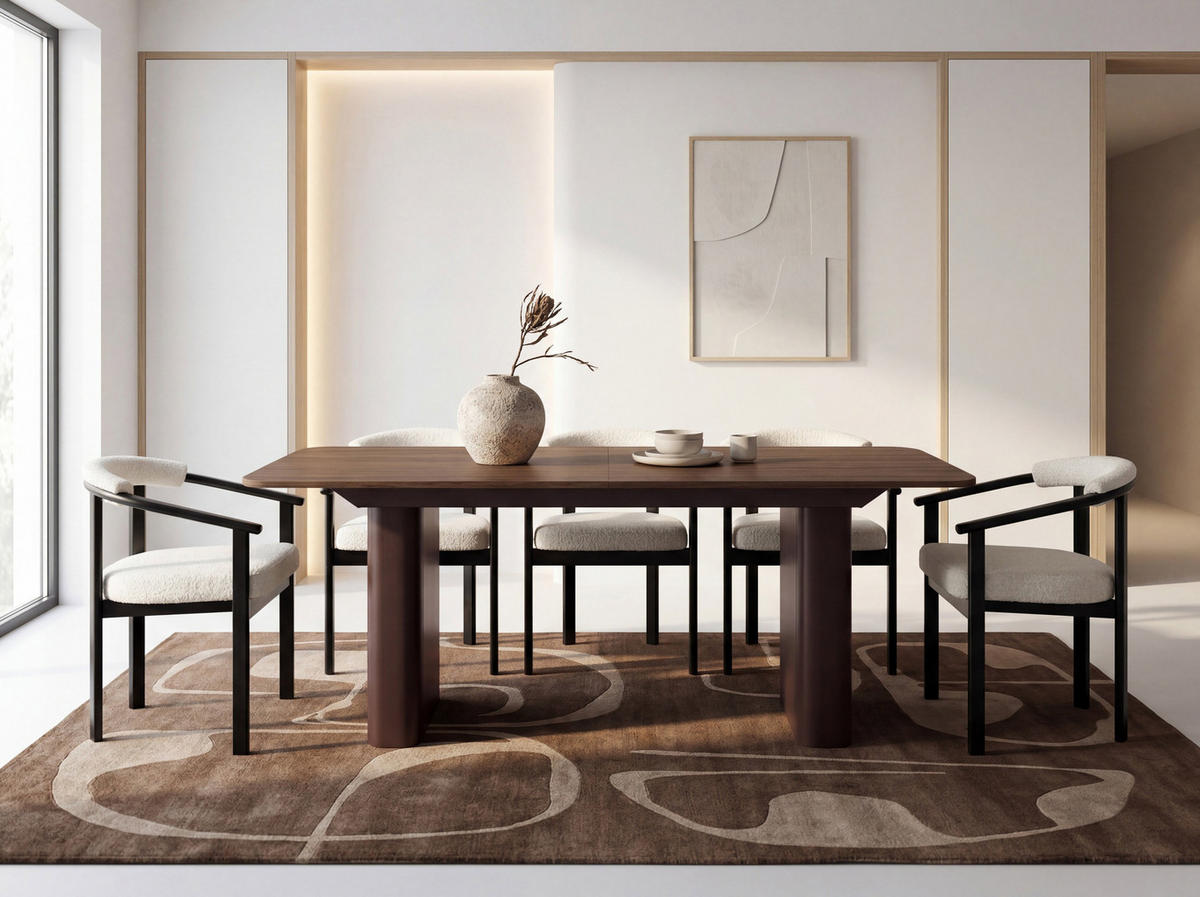 ESSTISCH Riven rechteckig ausziehbar verlängerbar mit Butterfly-Auszug, Walnuss Braun 180-276/90/76 cm - Walnussfarben/Braun, Holzwerkstoff/Metall (90/276/76cm) - WFL GROUP