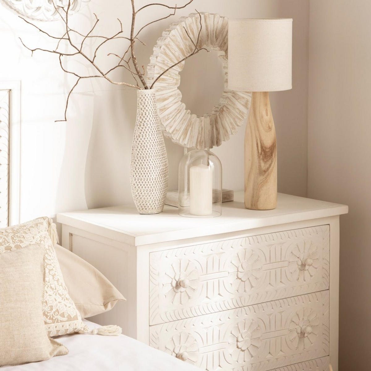 KOMMODE MIT SCHUBLADEN Iraya Weiß 80 cm x 82 cm - Weiß, Holzwerkstoff (80/82/40cm)