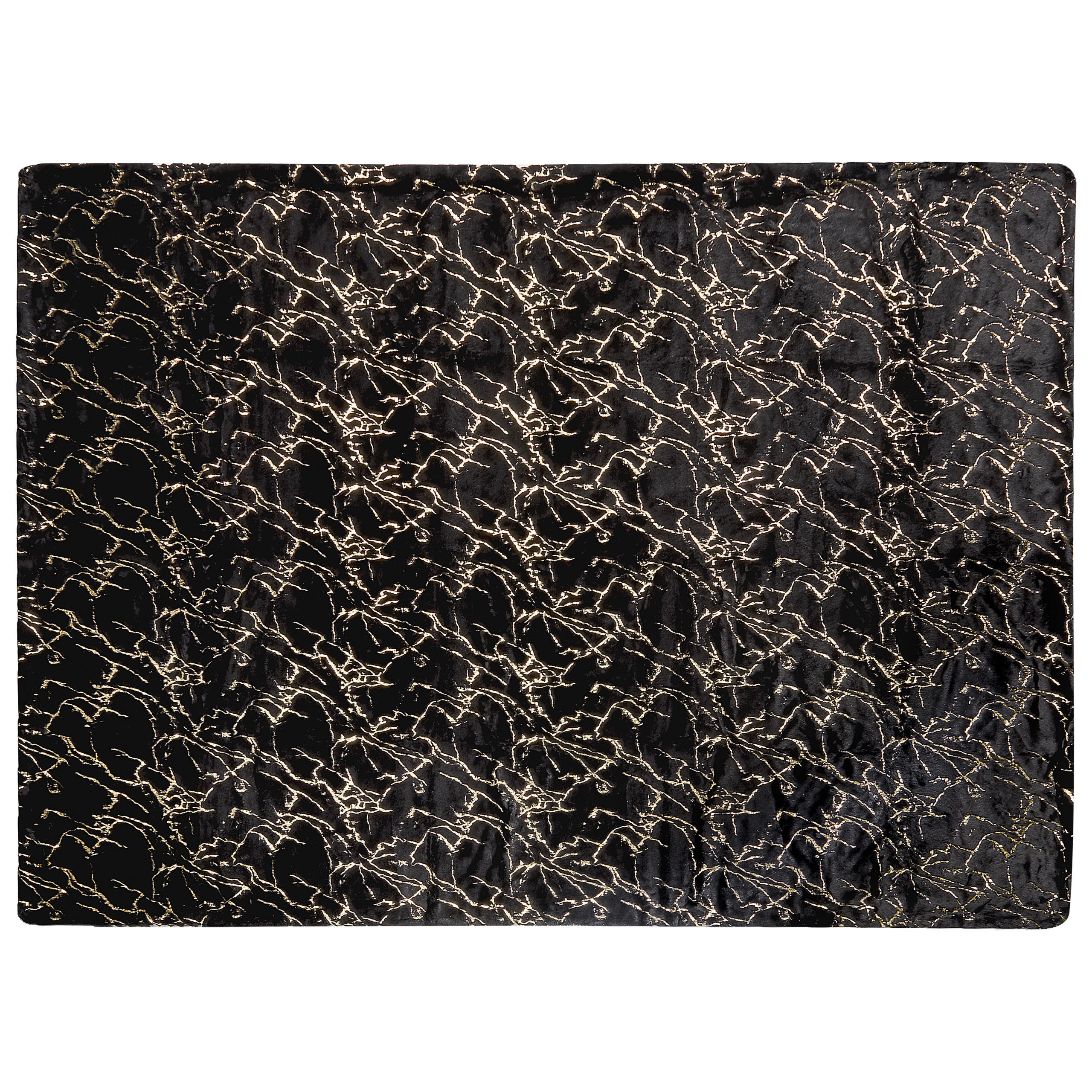 DECKE Schwarz Godavari 150/200 cm - Schwarz, Textil (150/200cm) - Beliani