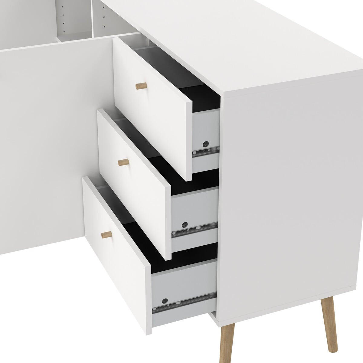 SIDEBOARD, Bodo, Weiß, Holzwerkstoff, 148 x 40 x 82 cm - Weiß, Holzwerkstoff (39.1/81.7/147.2cm) - Calicosy