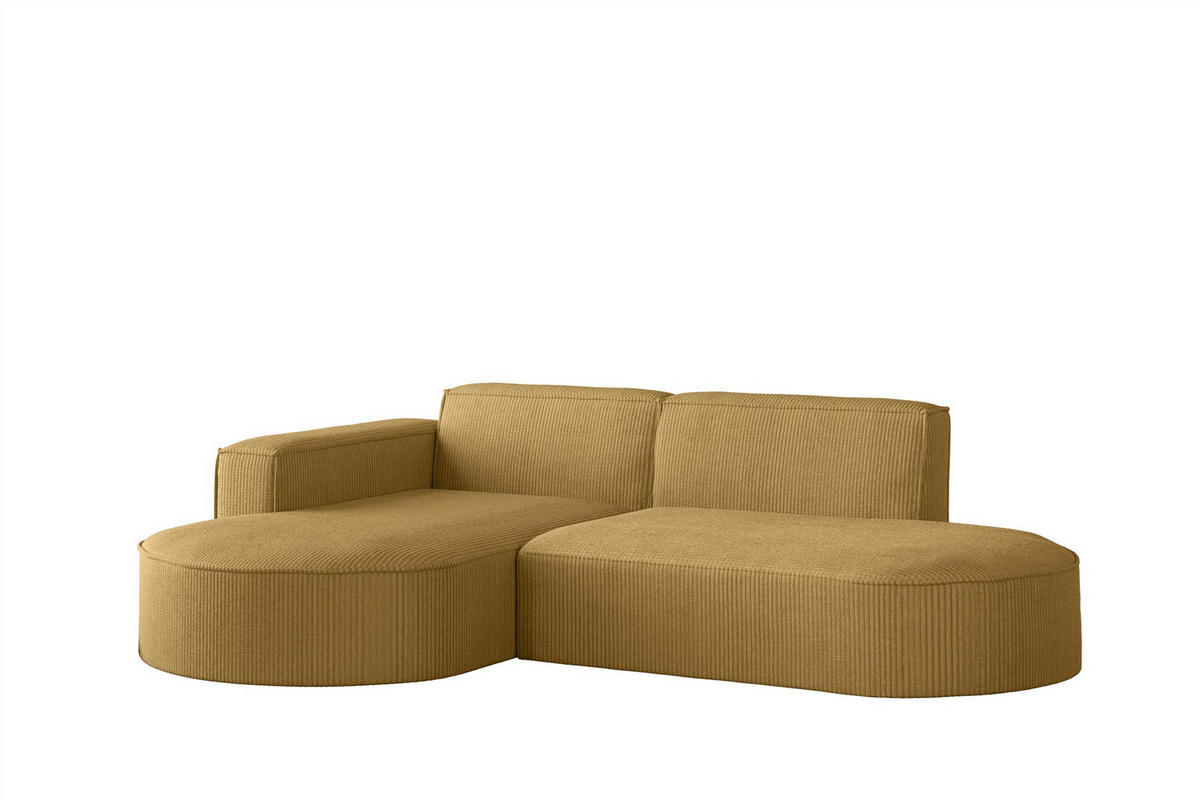 ECKSOFA Palma Xs In Scala - Gelb, Holzwerkstoff/Textil (236/165cm) - Fun Möbel