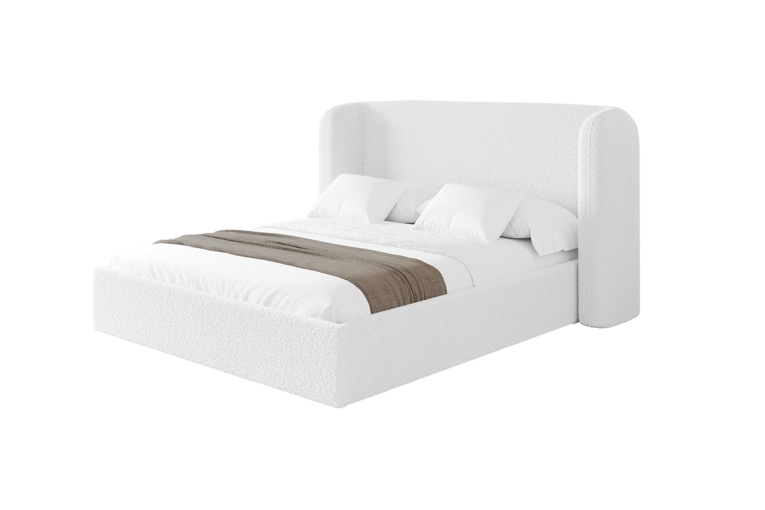 POLSTERBETT mit Bettkasten und Lattenrost, Boxbett ohne Matratze - ESTI 160x200 Weiß - Weiß, Holzwerkstoff/Textil (160/200cm) - ALTDECOR