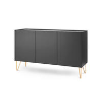 KOMMODE Ballada - Schwarz, Holzwerkstoff (144/83/37cm) - Pillovely