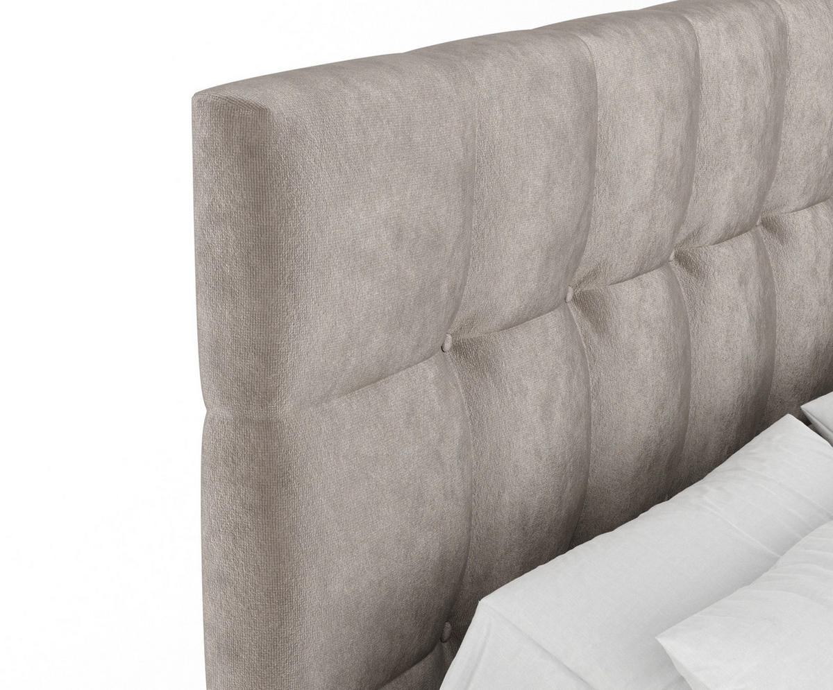 BOXSPRINGBETT Chanton Taupe 200/200 cm mit Latex-Topper - Taupe/Silberfarben, Holz/Holzwerkstoff (200/200cm) - Maison de Reve