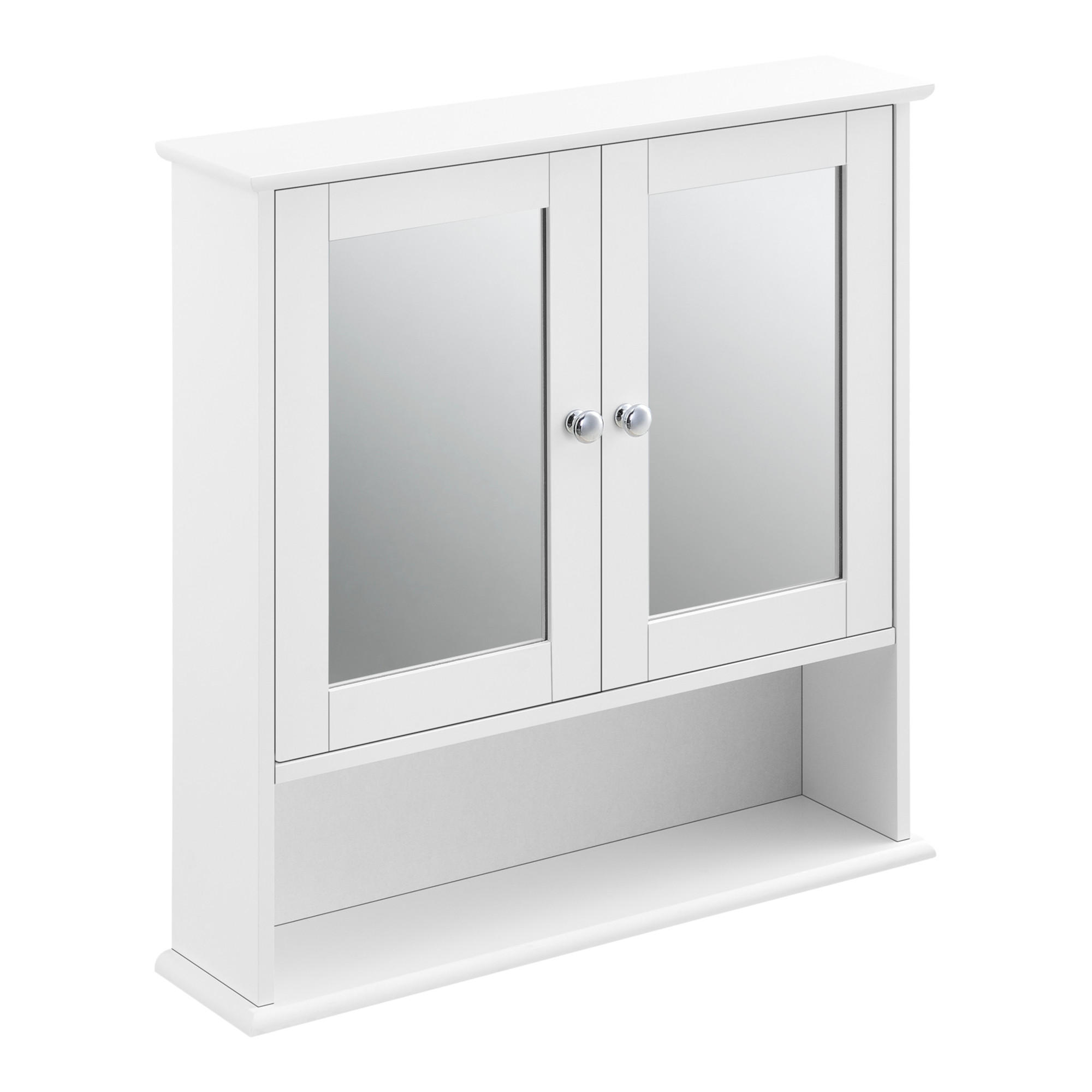 SPIEGELSCHRANK Linz - Weiß, Holzwerkstoff (56/58/13cm) - [en.casa]