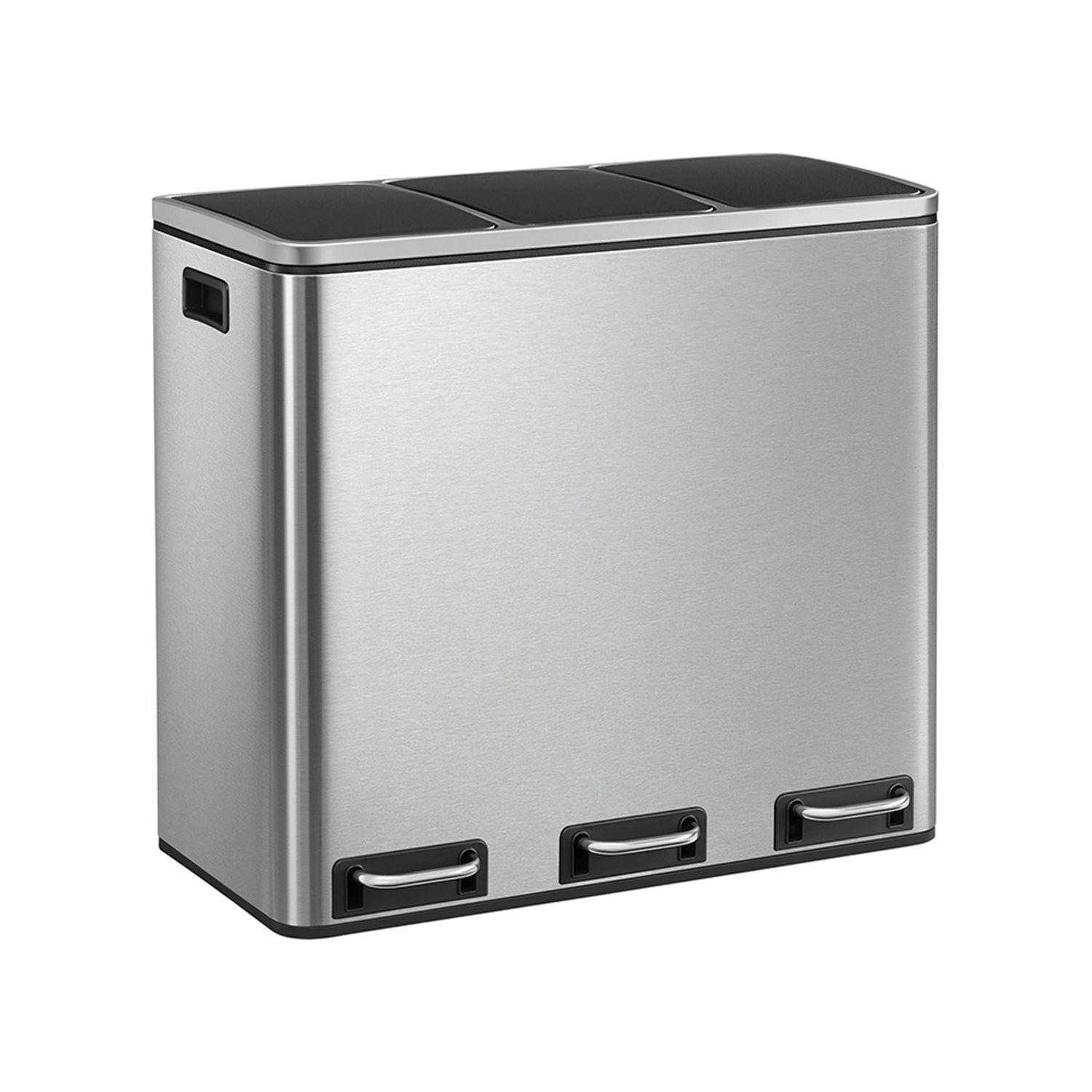 Hansiro Mülleimer Silber 31.5x56x61.5 cm