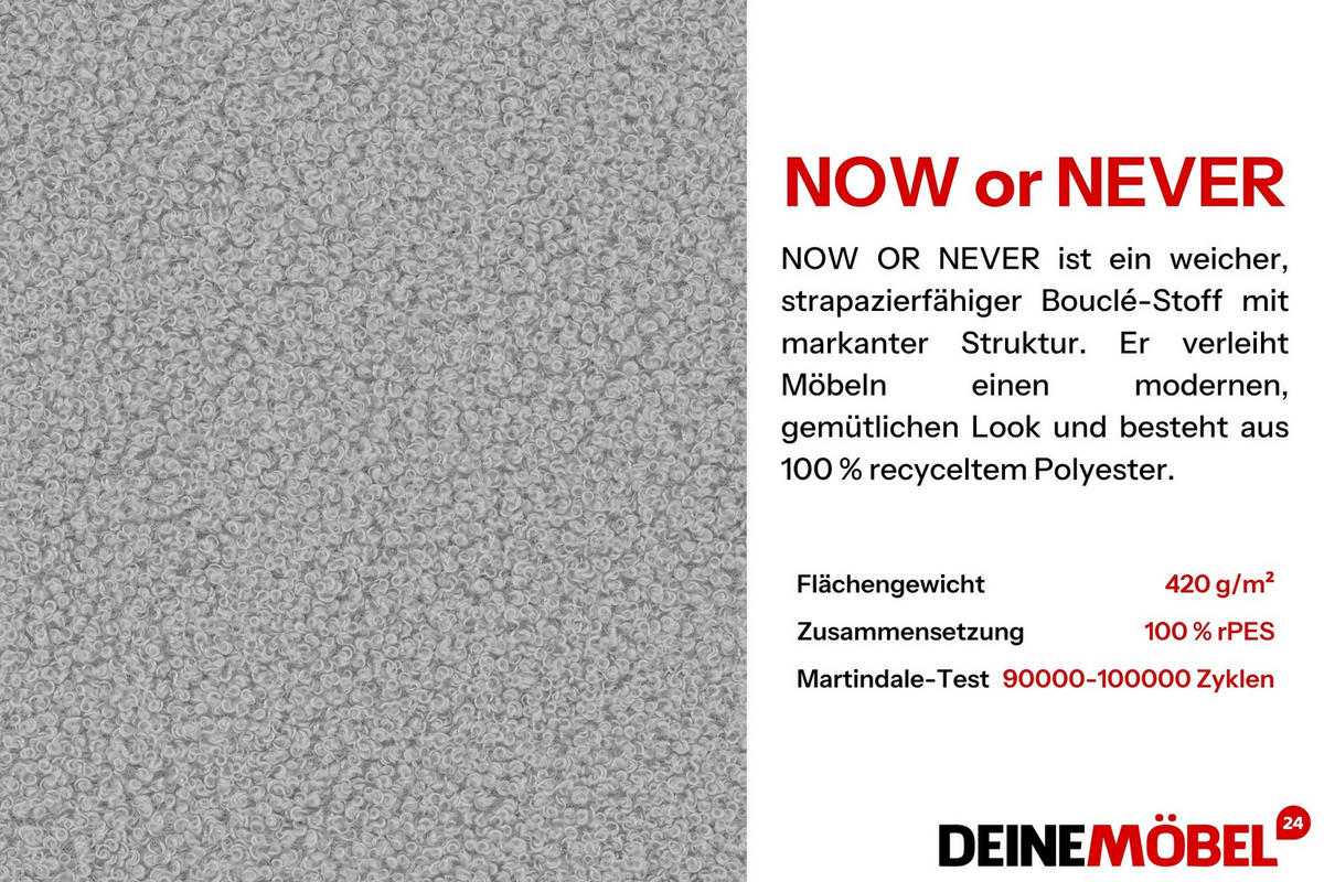 TISCHGRUPPE CLEO 100-150 cm in Kashmir/Gold mit 4 Stühlen in Boucle Grau - Kaschmir/Goldfarben, Holz/Textil (150/76/100cm) - Deine Möbel 24