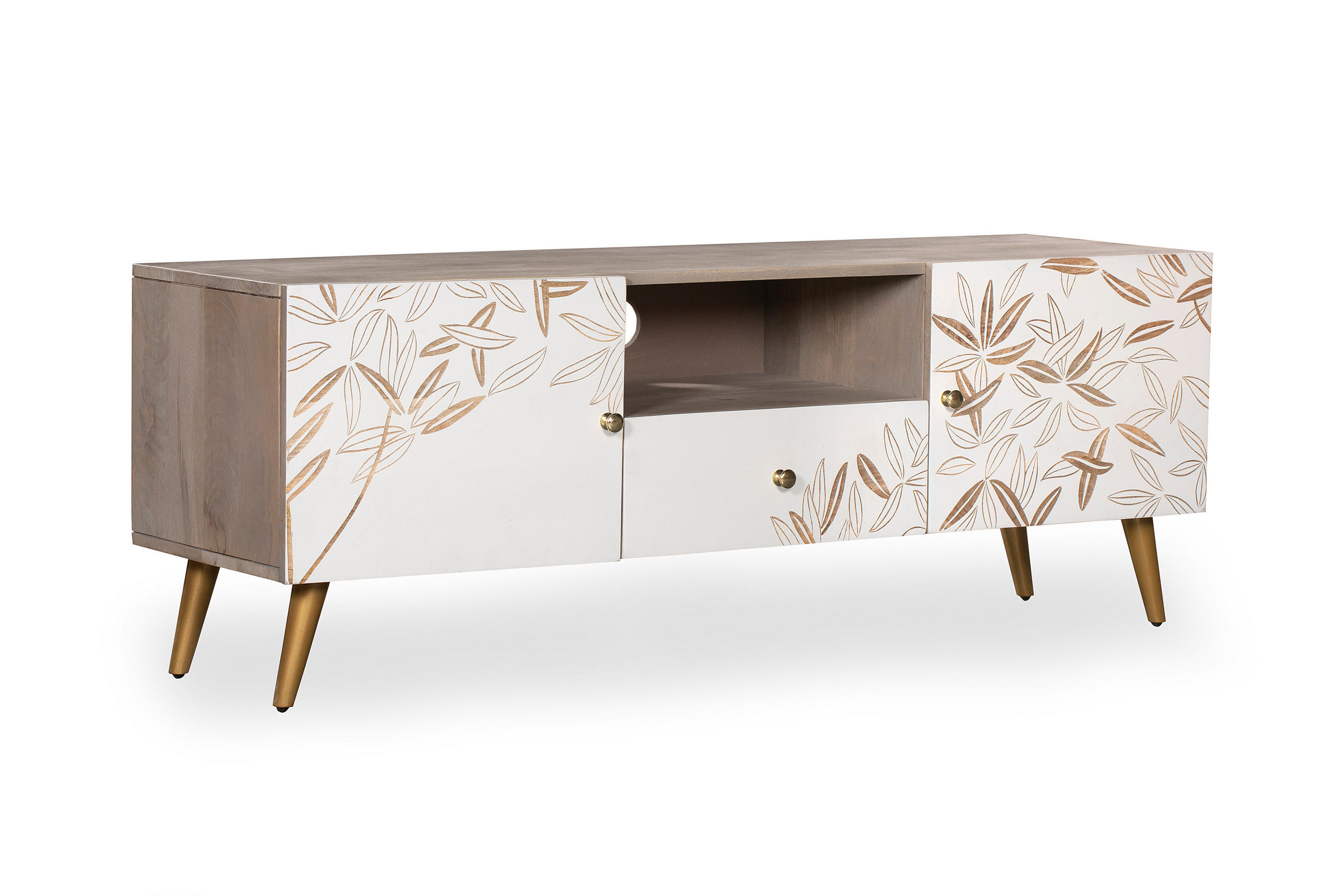 TV-SCHRANK Lars Holz Creme 41,5x140x40cm - Creme, Holz (140/41.5/40cm) - DELUKE