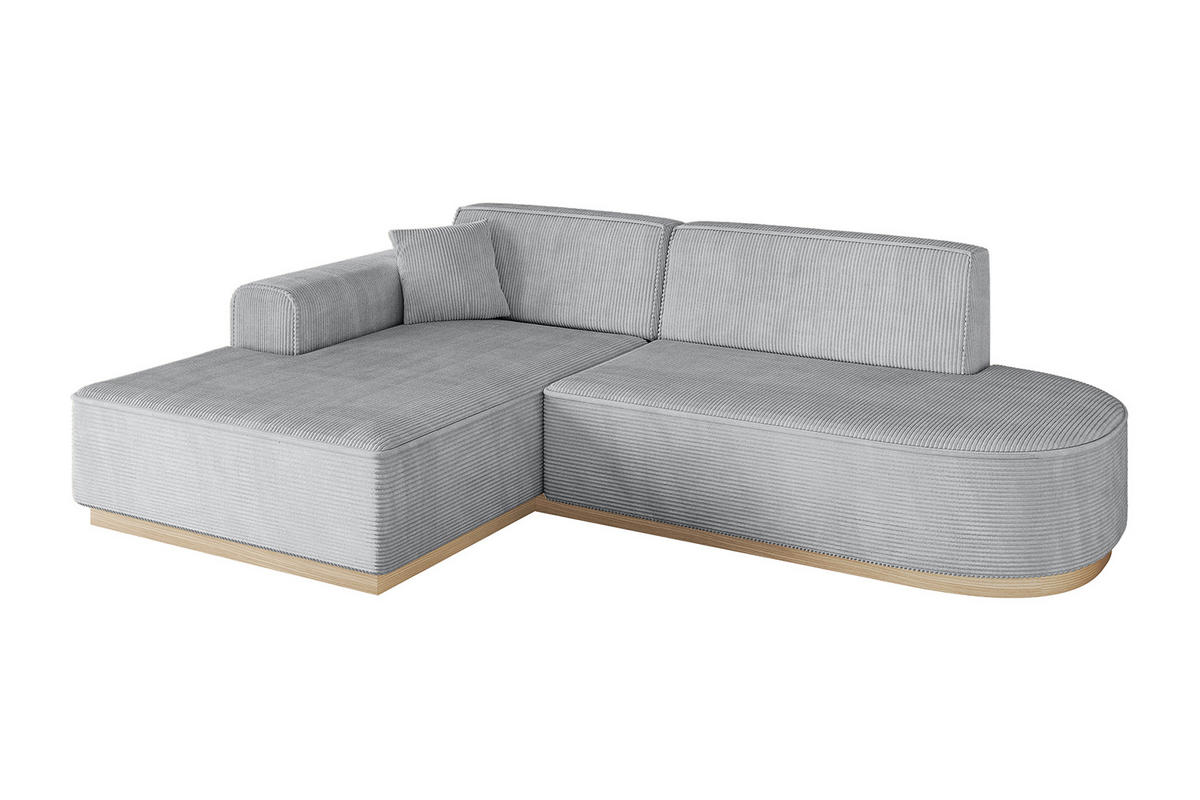 ECKSOFA Ottomane Links IREA-L1 - 232x165x80 cm Grau - Grau, Holzwerkstoff/Textil (232/165cm) - ALTDECOR