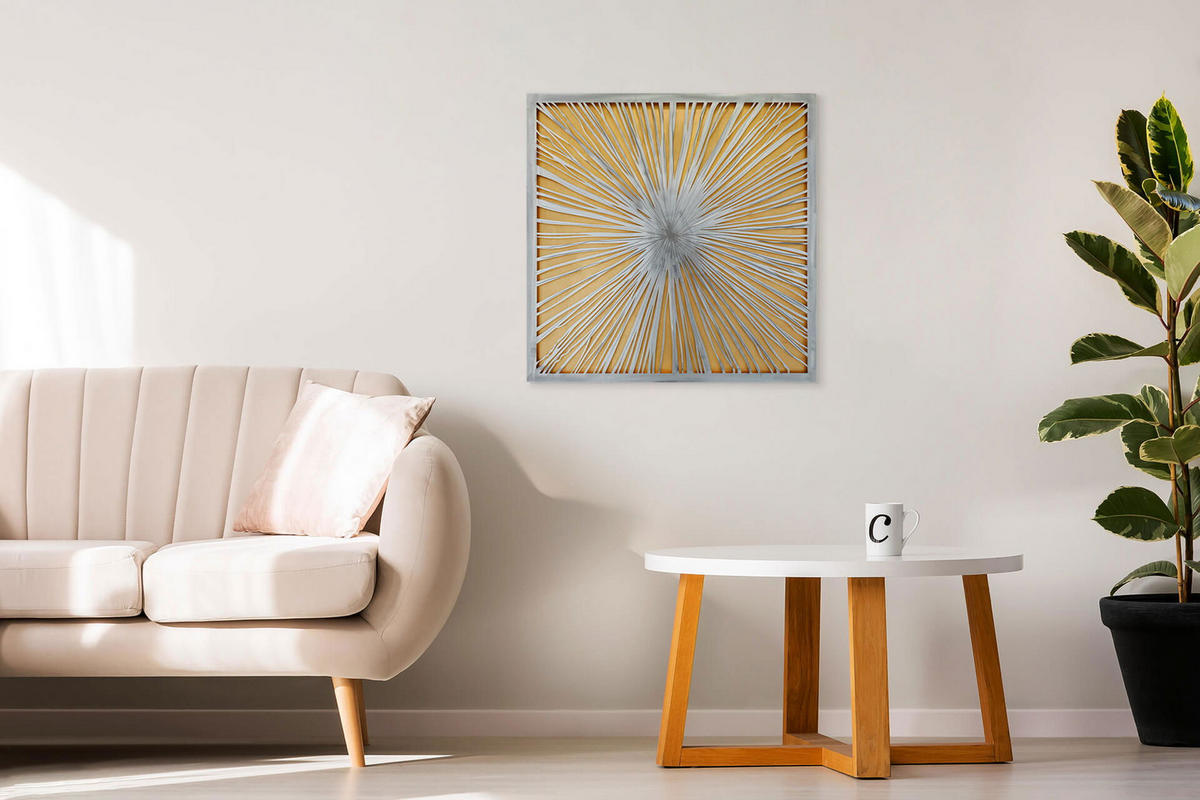 METALLBILD Gold 80/80 cm - Silberfarben/Goldfarben, Metall (3/80cm) - KUNSTLOFT