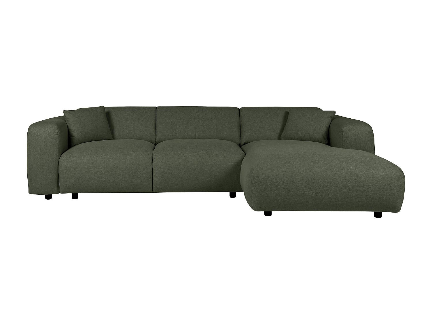 SOFA - 5 Personen - stoff - grün Pogni - Grün, Textil (280/73/165cm) - Vente-Unique