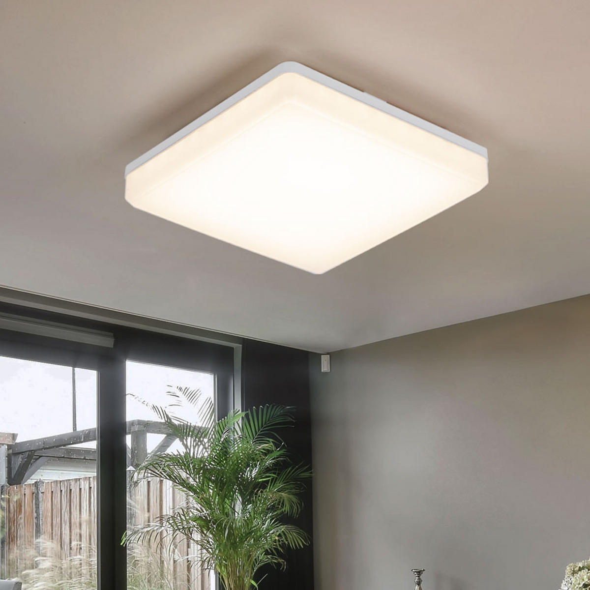 LED DECKENLEUCHTE Kunststoff Weiß Quadrat - Weiß, Kunststoff (20/20/4.75cm)