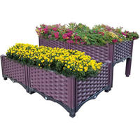 HOCHBEET 80 x 80 x 37 cm Kunststoff 4-teiliges Set - Bordeaux, Kunststoff (37/80/80cm)