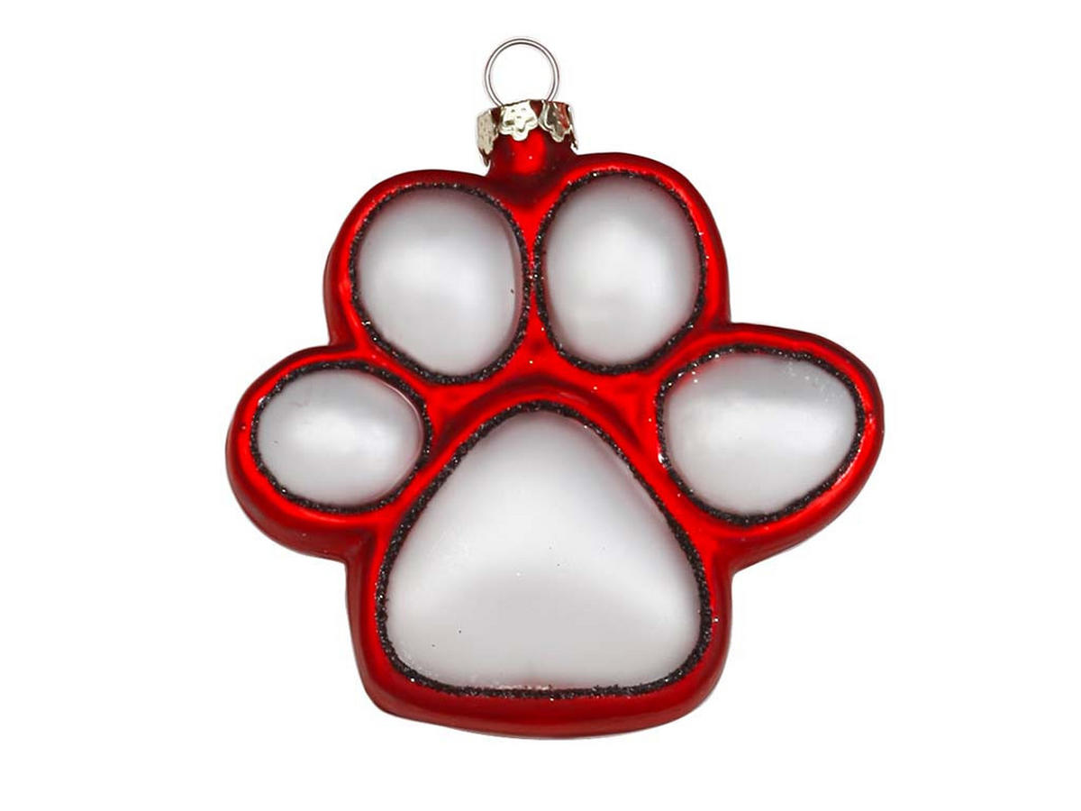 WEIHNACHTSBAUM künstlicher 60 cm mit LED-Beleuchtung, HUNDEFREUDE, mit 14 Weihnachtsbaumschmuck, Pflanztopf mit Jutesack - Rot/Silberfarben, Kunststoff/Stein (40/60cm) - LAALU
