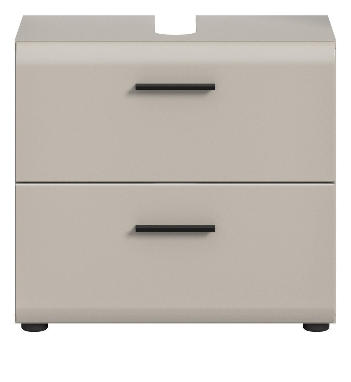 WASCHBECKENUNTERSCHRANK Kaschmir 60 cm, Badezimmer Unterschrank mit Schubladen - Kaschmir/Schwarz, Holzwerkstoff/Kunststoff (60/55/30cm) - Inn.Furn