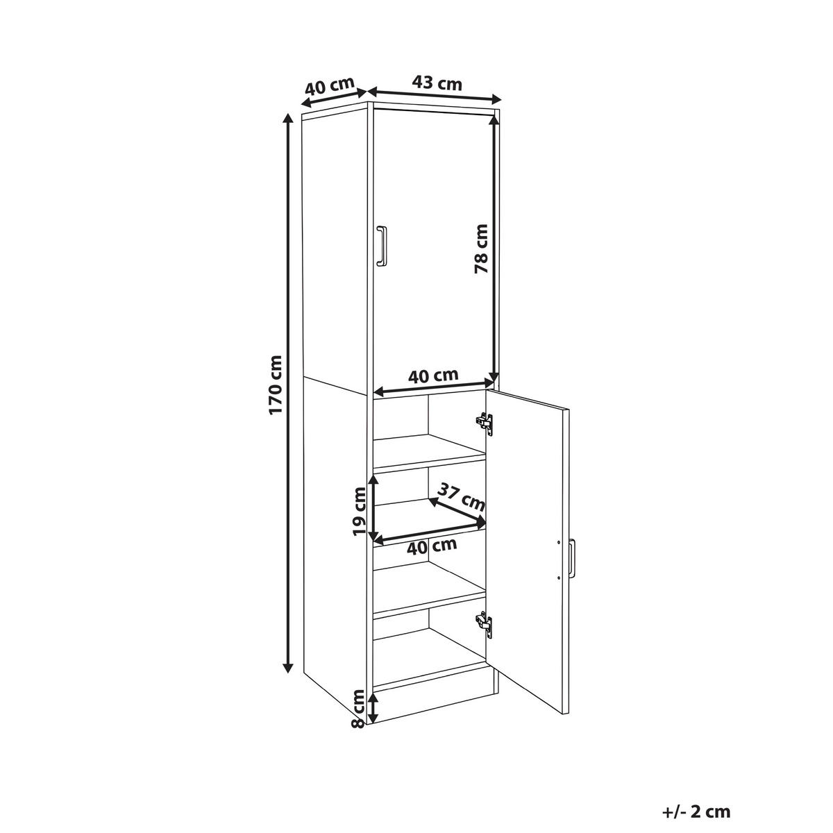DULAP DE PANTOFI alb Canberra - alb, compozit lemnos (43/170/40cm) - Beliani