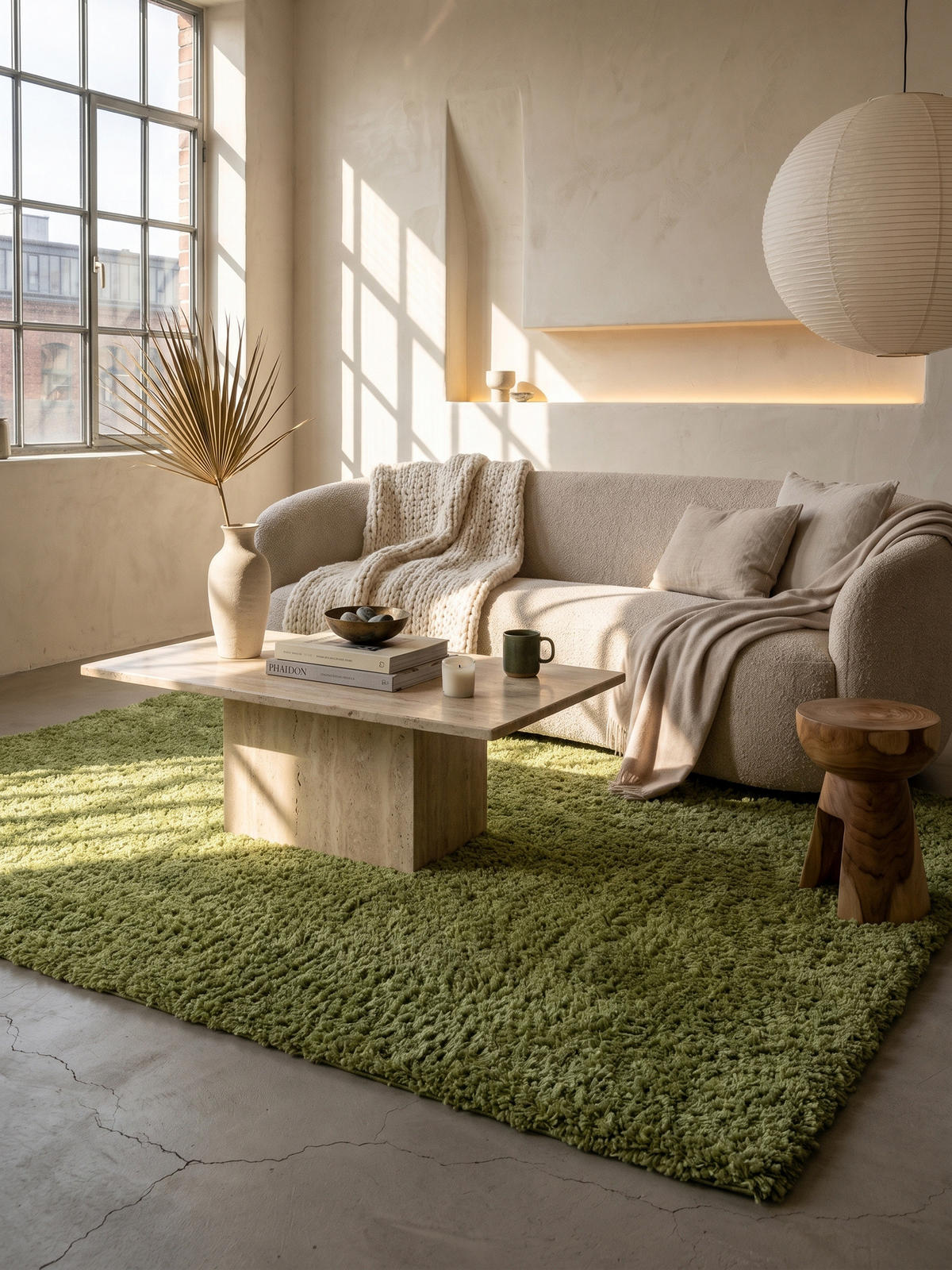 HOCHFLORTEPPICH Shaggy Uni Kuschelig Waschbar Wohnzimmer Strapazierfähig Grün 100x200 cm – RHEIN - Grün, Textil (200/100cm) - KADIMA DESIGN