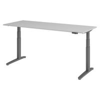 SCHREIBTISCH elektrisch XBHM 80/200/74 cm in Grau/Graphitfarben - Graphitfarben/Grau, Holzwerkstoff (80/200/74cm) - bümö