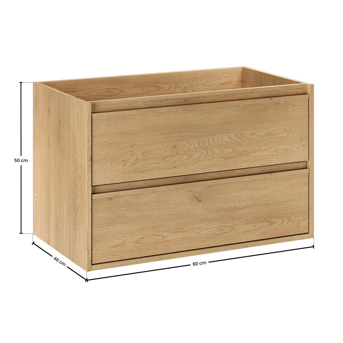WASCHTISCHUNTERSCHRANK 80cm Edmé Holz - Braun, Holzwerkstoff (80/50/46cm) - Petits-meubles