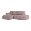 ECKSOFA FLUMA L-S Rosa Geflochtener Stoff mit Schlaffunktion - Rosa, Holz (279/158cm) - MASSENO