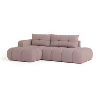 ROHOVÁ SEDAČKA FLUMA starorůžová - starorůžová/černá, dřevo/textil (274/158cm) - MASSENO