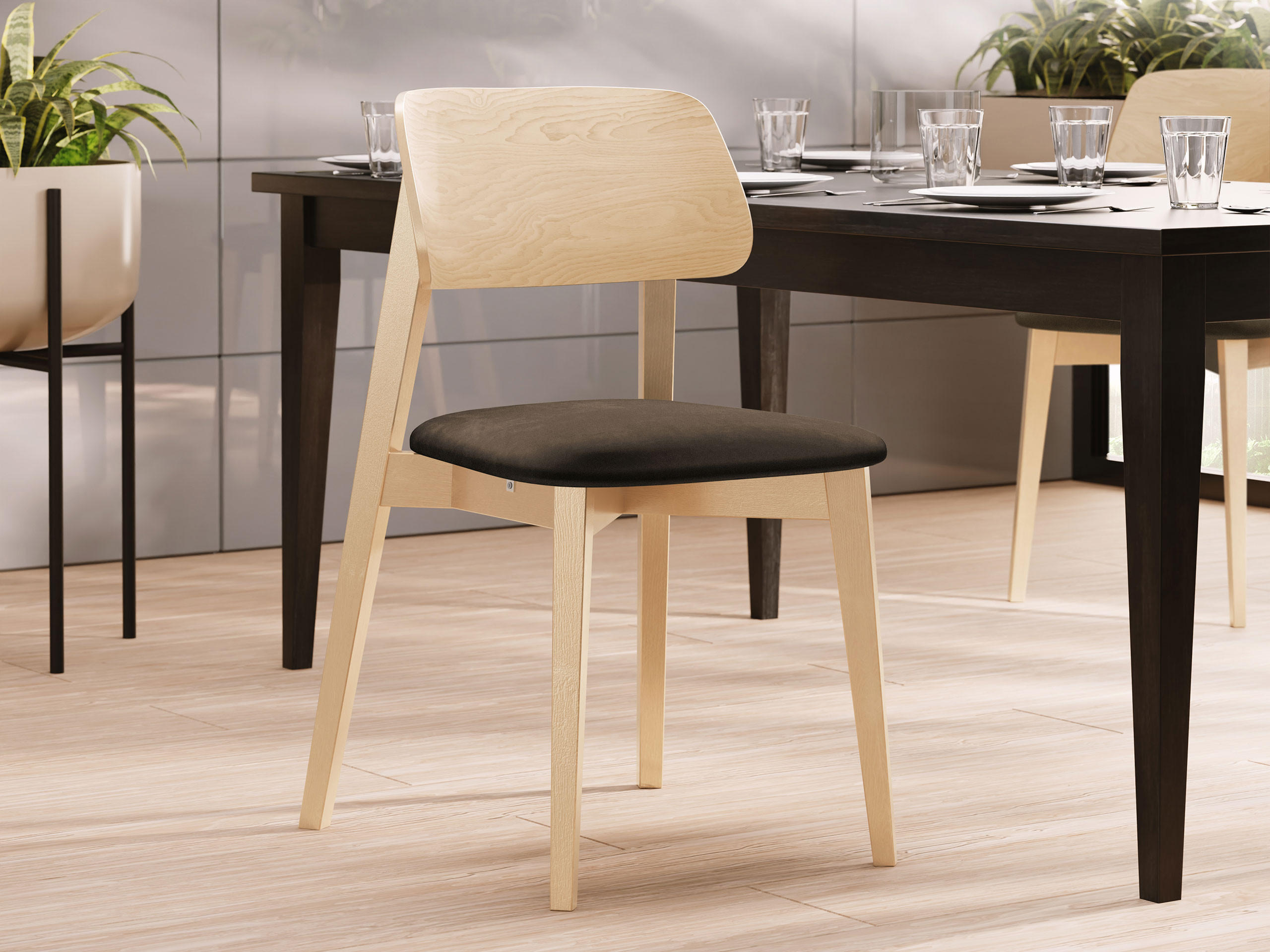 WOHNZIMMER STUHL KT63, Holzfarbe: Buche - Buchefarben/Braun, Holz/Textil (47/80/49cm) - MIRJAN24