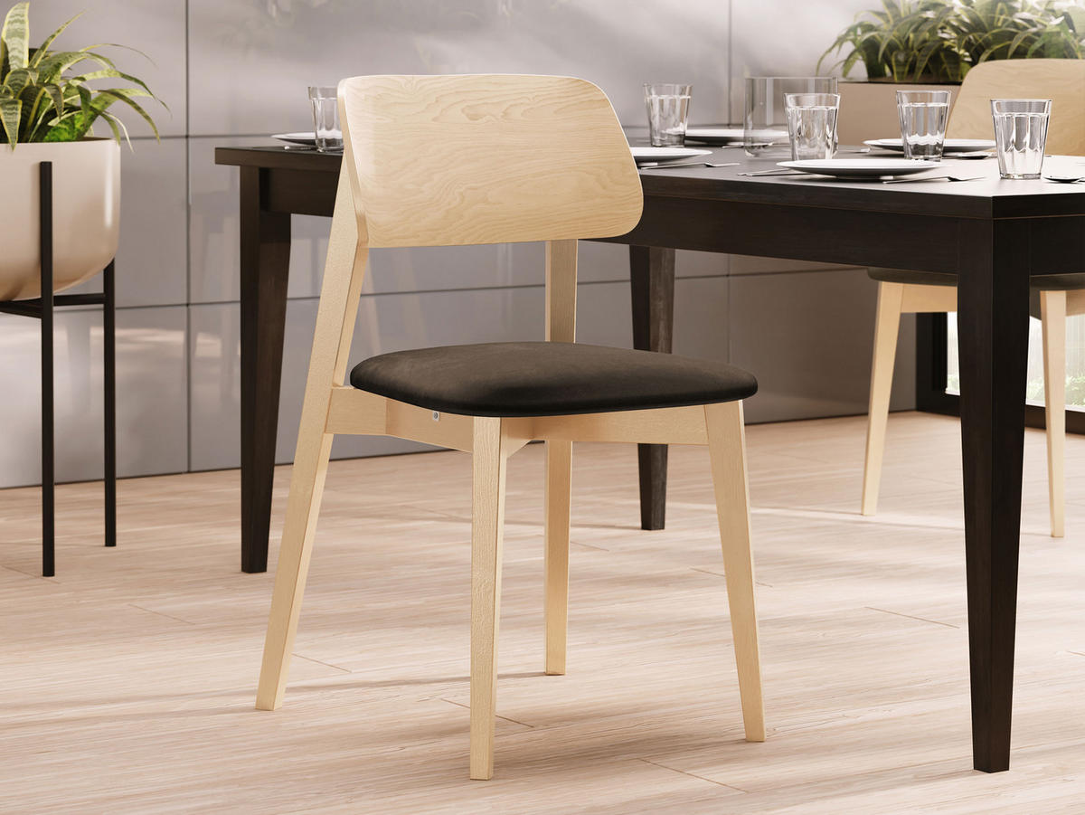 WOHNZIMMER STUHL KT63, Holzfarbe: Buche - Buchefarben/Braun, Holz/Textil (47/80/49cm) - MIRJAN24
