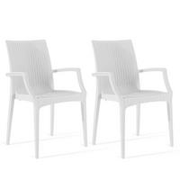 GARTENSTUHL ETULI 2-tlg, Weiß - Weiß, Kunststoff (56/88/50cm) - KONSIMO®