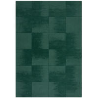 WOLLTEPPICH Karo-Design, handgeschnitzt SID, Grün 200x290 cm - Grün, Textil (200/290cm) - KADIMA DESIGN