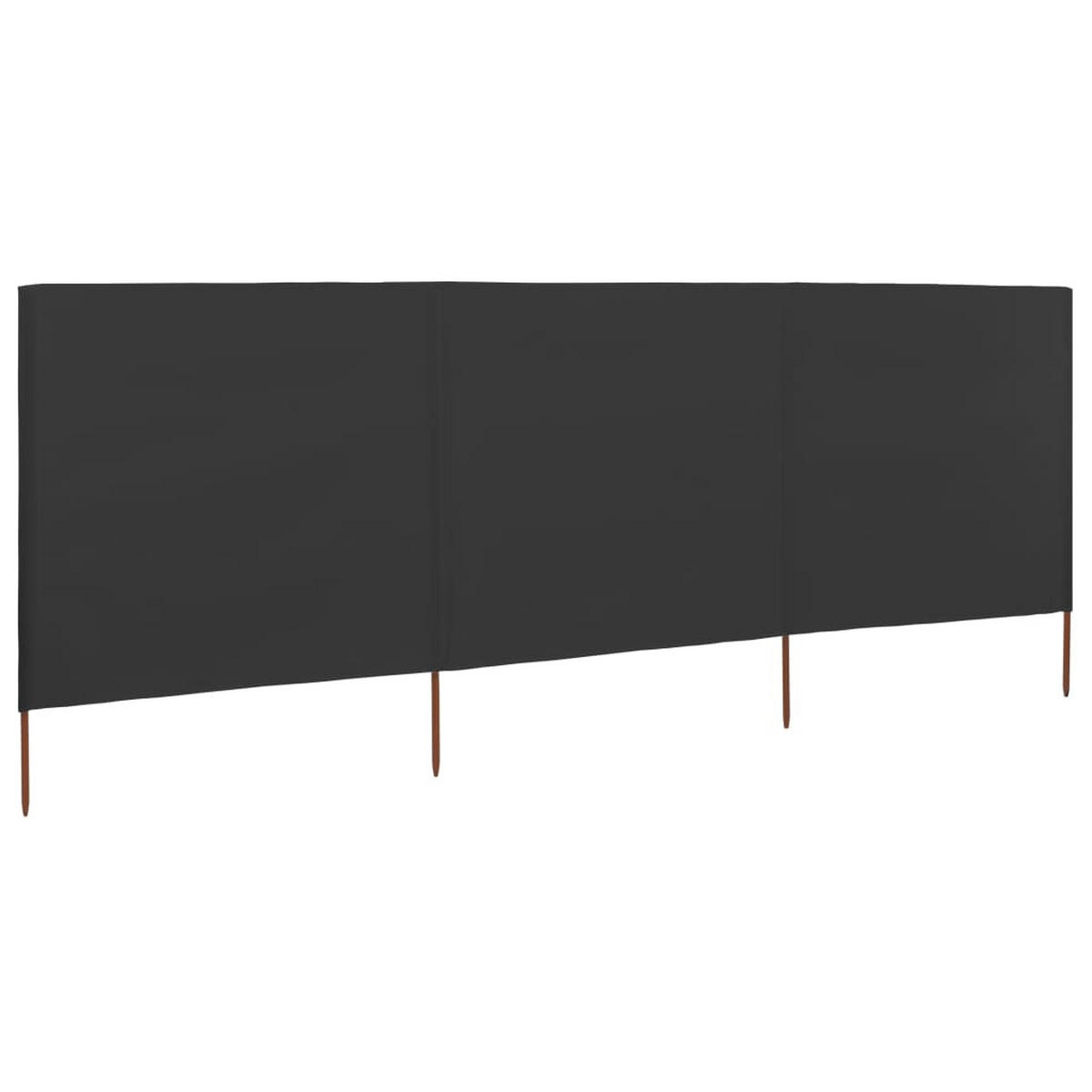WINDSCHUTZGEWEBE 3Er Set 400/80 Cm Anthrazit - Anthrazit, Textil (400/80cm) - vidaXL