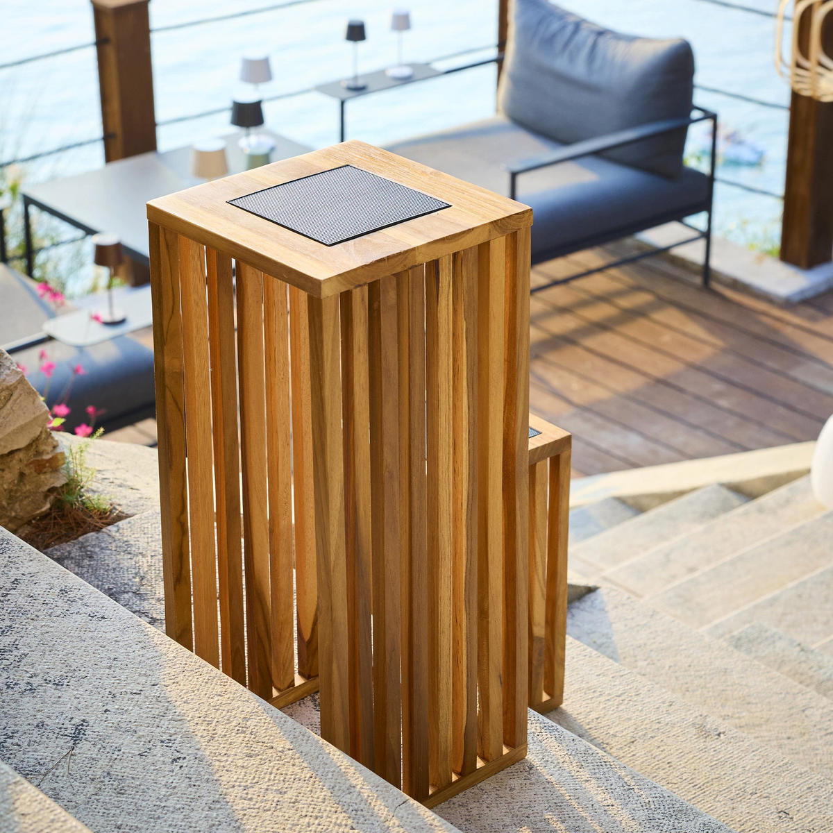 DEKORATIVE CHENNAI hellbraun - Hellbraun, Holz (22/22/50cm) - Lumisky