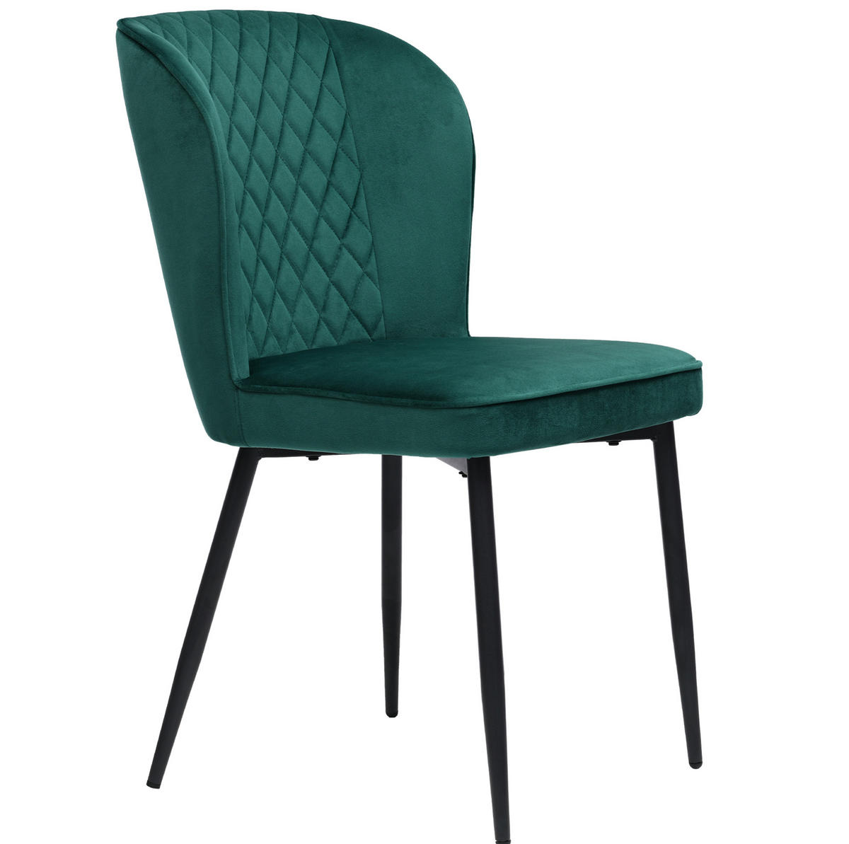 ESSZIMMERSTUHL ergonomisch Samt Grün 6er-Set - Grün, Metall (43/86/47.2cm) - Meubliv
