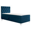 BOXBETT Chester 1, Seite: Links - Silberfarben/Dunkelblau, Holz/Textil (90/200cm) - MIRJAN24