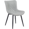 STUHL Lederlook grau - Schwarz/Grau, Textil/Metall (50/80.5/62cm) - CLP
