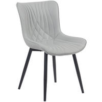STUHL Lederlook grau - Schwarz/Grau, Textil/Metall (50/80.5/62cm) - CLP