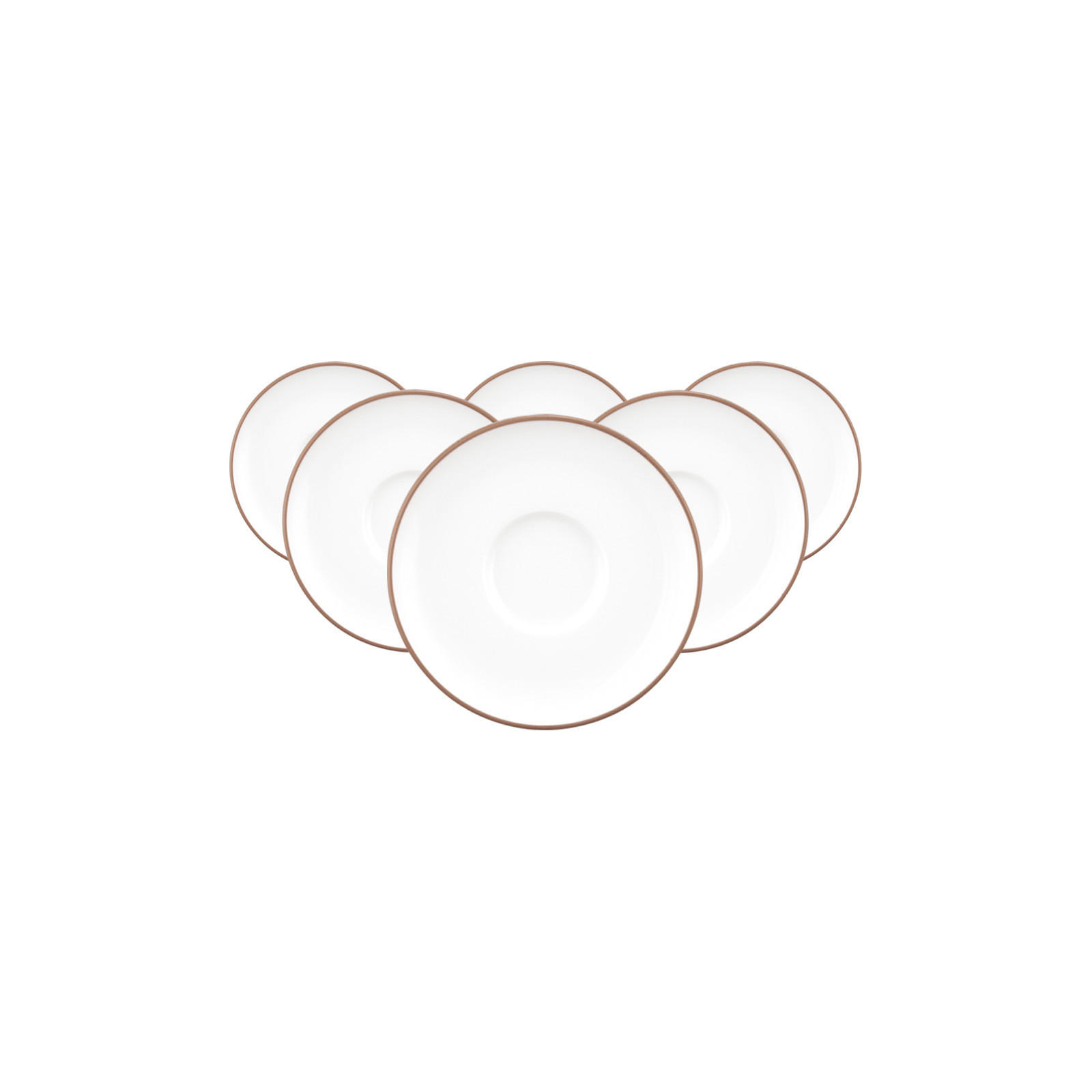 ESPRESSOUNTERTASSEN Sento Home Pure Lines Cocoa Brown ø 12 cm 6er Set - Hellbraun, Keramik (12cm) - Seltmann Weiden