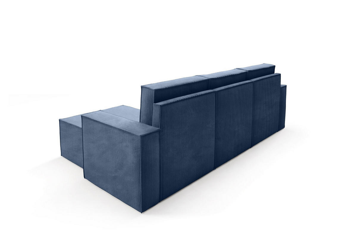 ECKSOFA Orto Dunkelblau, Dreisitzer Kordecksofa rechte seite - Dunkelblau, Holzwerkstoff/Textil (180/142cm) - Bettso
