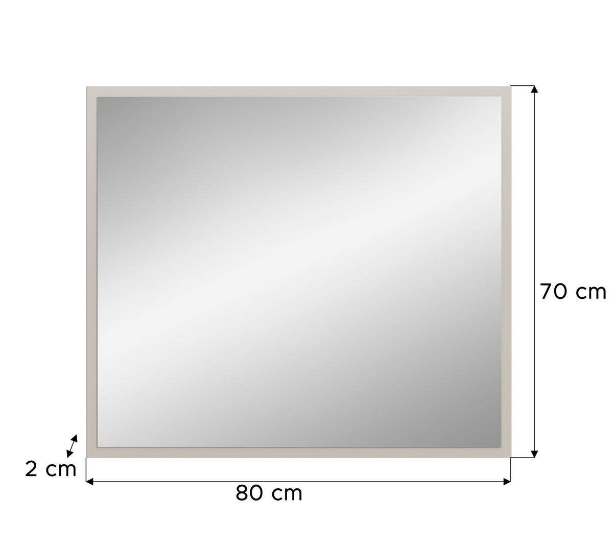 GARDEROBENSPIEGEL Kaschmir Sand, Flur Spiegel 80 x 70 cm Skid - Kaschmir, Glas/Holzwerkstoff (80/70/2cm) - Inn.Furn