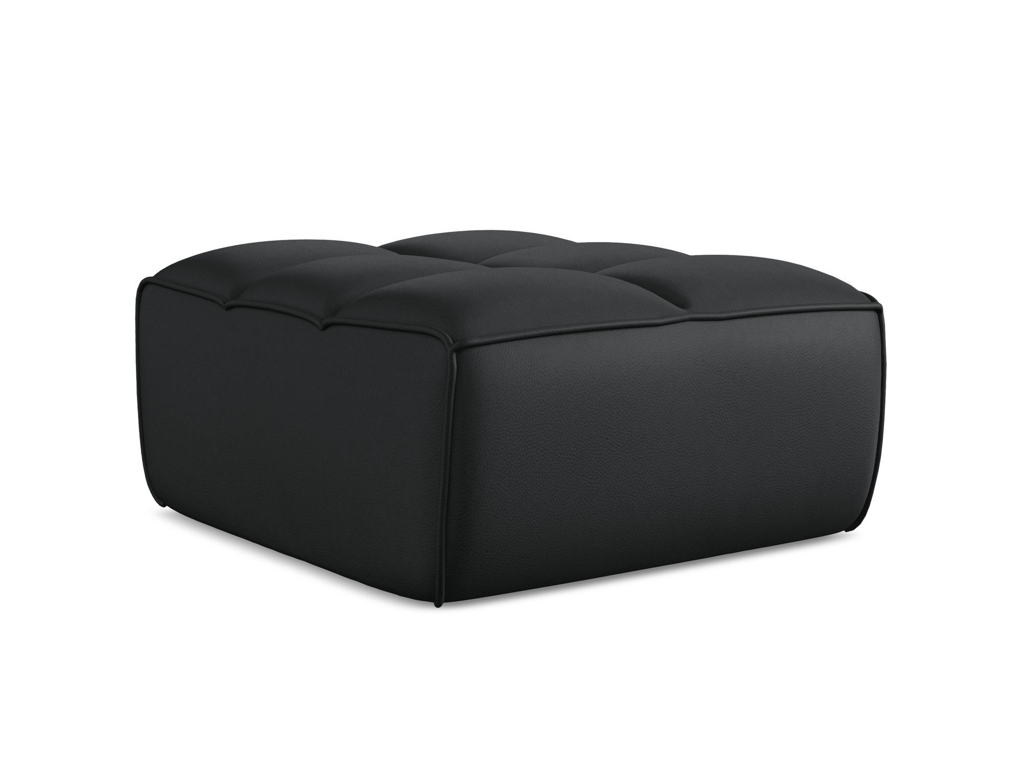 POUF Kunstleder Schwarz - Schwarz/Grau, Leder/Kunststoff (80/43/93cm) - Makamii
