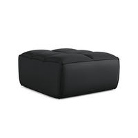 POUF Kunstleder Schwarz - Schwarz/Grau, Leder/Kunststoff (80/43/93cm) - Makamii