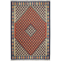 HANDWEBTEPPICH Kelim Senneh Rot 156/105 cm Schurwolle - Rot, Textil (105/156cm) - Looma